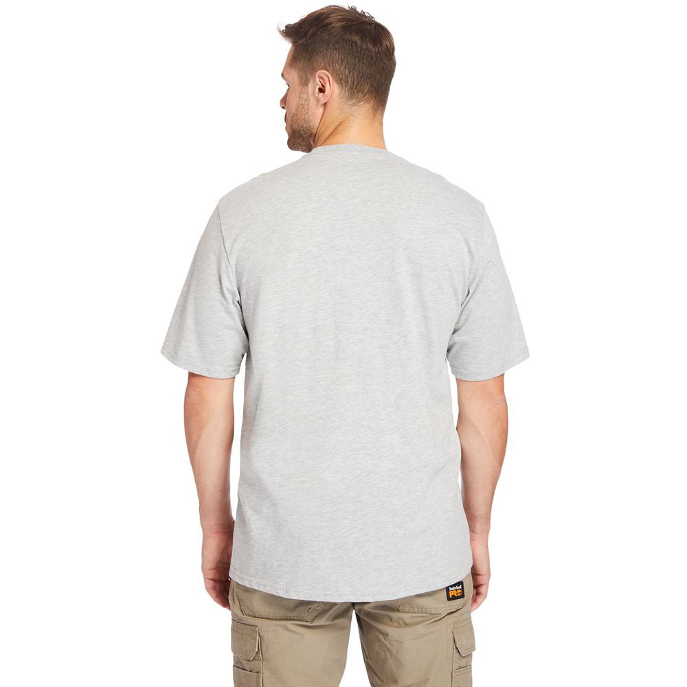 Camisetas Timberland Hombre Pro® Big & Tall Base Plate Short-Sleeve Gris - Chile UYI-340167